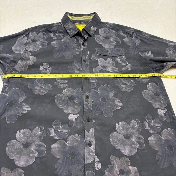 Descendant of Thieves Floral Long Sleeve Button Down Shirt Size Ash Black Size L - Picture 11 of 12